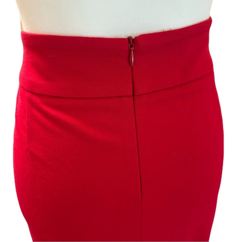 Tribal Red Knee Length Pencil Skirt | Rayon, Nylon, Spandex | sz. 8 | EUC - Picture 5 of 6